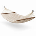 Amaca sospesa beige 300 × 120 × 2 cm con barre distanziatrici in legno