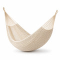 Amaca sospesa in corda di cotone beige intrecciata, stile boho, 300 × 150 × 1 cm