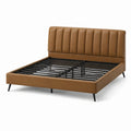 Letto matrimoniale marrone e nero con testiera imbottita, per materasso 160 x 200 cm, dimensioni 216 x 169 x 110 cm
